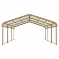 Abri voiture 500 x 300 x 270 cm acier beige toit polycarbonate protection extérieure