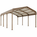 Abri voiture 500 x 300 x 240 cm en acier marron avec toit translucide