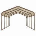 Abri voiture 610 x 370 x 280 cm en acier brun avec toit en polycarbonate
