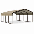 Abri voiture 500 x 300 x 240 cm en acier et polycarbonate marron - toiture arquée pour extérieur