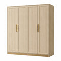 Armoire 4 portes 200 cm x 60 cm x 200 cm décor bois clair à portes battantes