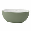 Baignoire îlot ovale 160 cm en acrylique vert sauge style contemporain