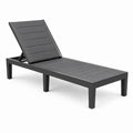 Chaise longue 200 x 65 cm en métal gris anthracite à dossier réglable pour extérieur