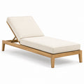 Chaise longue de jardin 200 x 70 cm bois beige dossier réglable