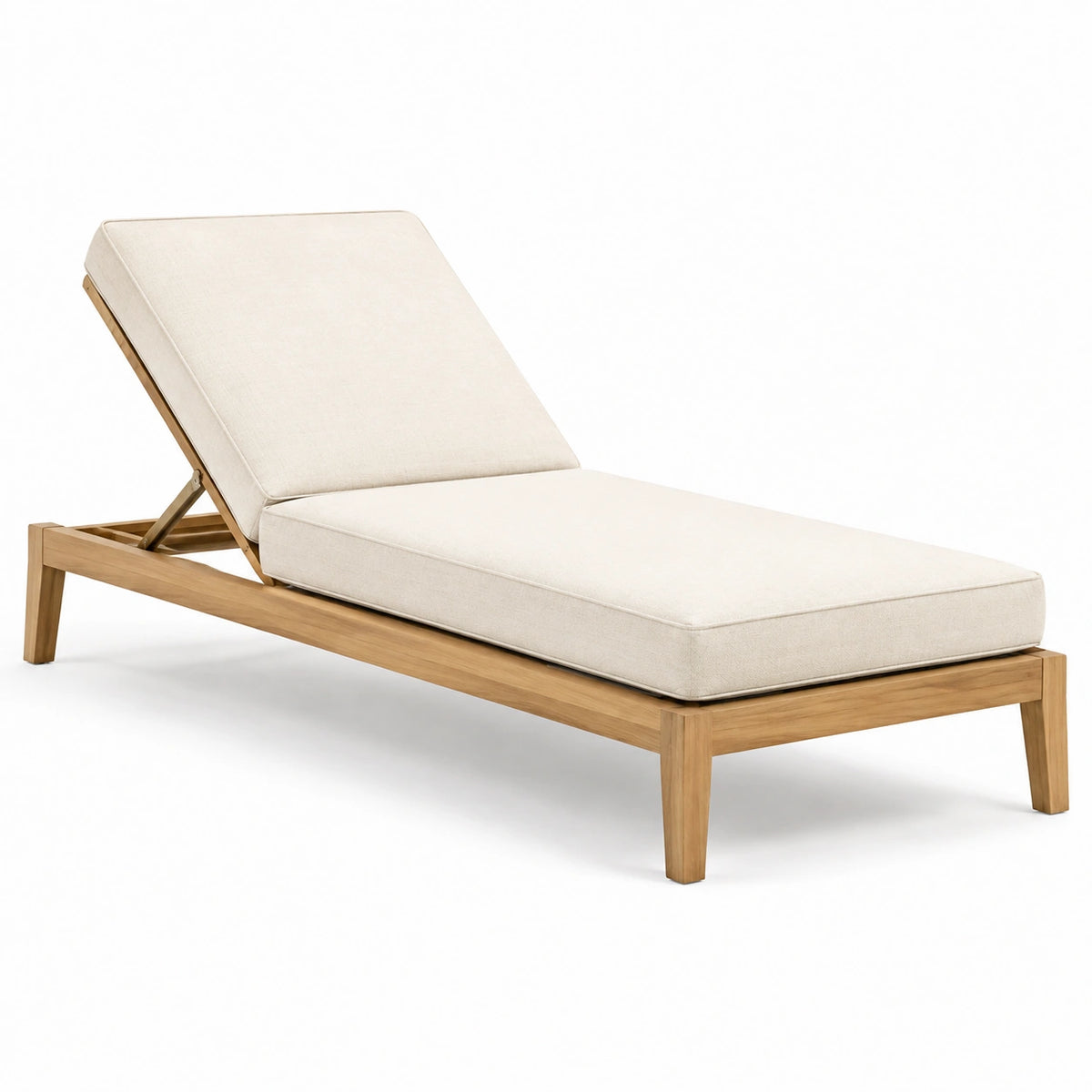 Chaise longue de jardin 200 x 70 cm bois beige dossier réglable